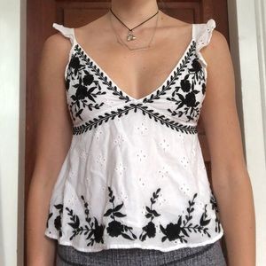 Zara tan with embroidery detailing